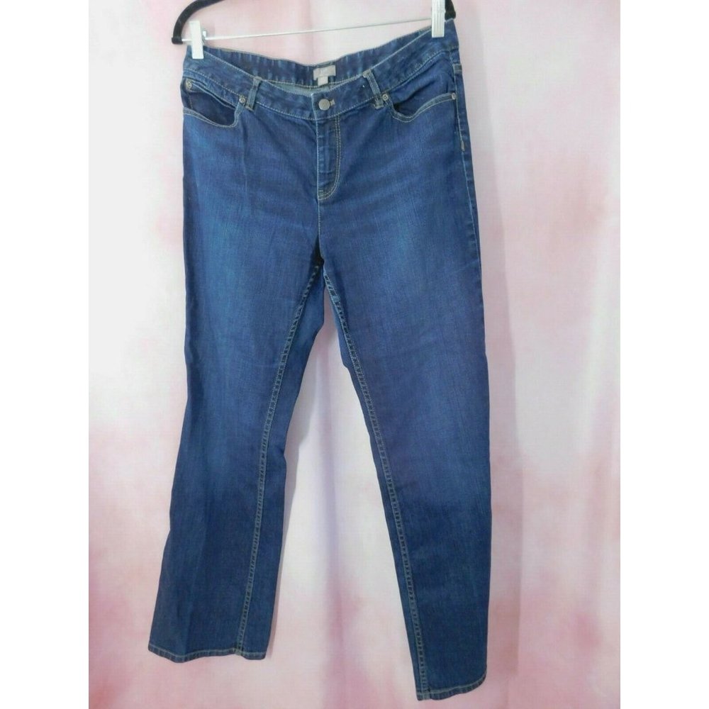 J. Jill Women's Boot Cut Jeans in Classic Blue Denim